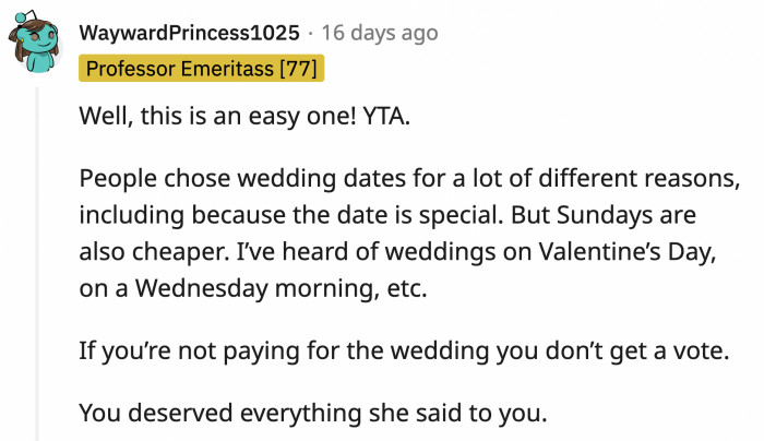 Even after everyone told her she was wrong, OP still wouldn't admit it.