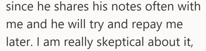 The offer comes with a promise to repay, but doubt is already setting in.