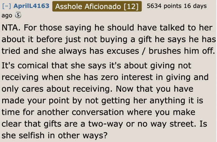 If she is indeed selfish in other aspects of the relationship, maybe it's time to go.