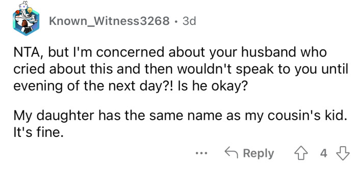 Okay, but what's the deal with your husband?