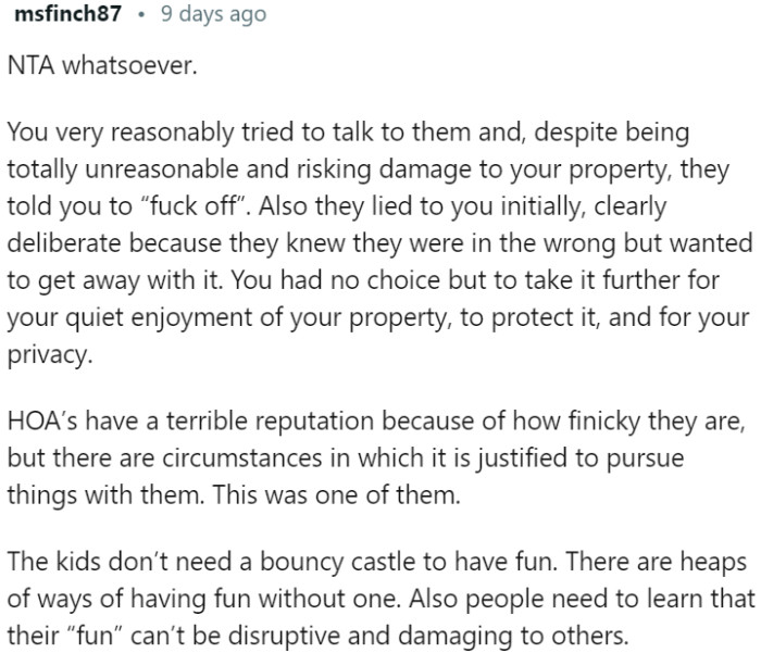 OP made reasonable attempts to address the issue with their neighbors