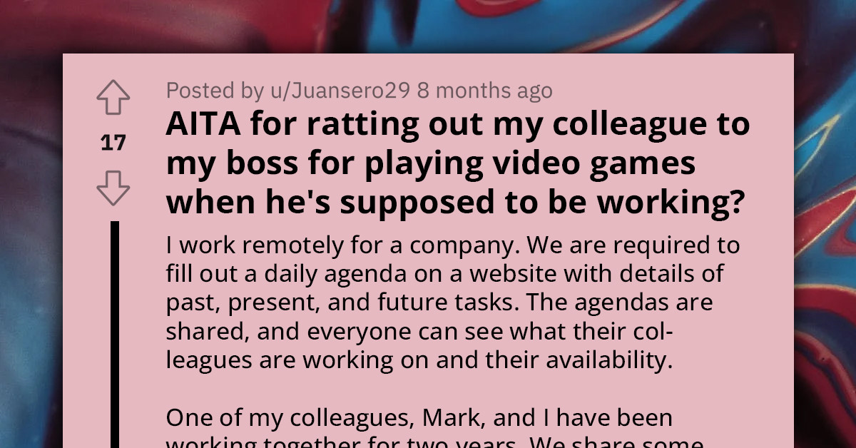 Redditor Feels Guilty After Reporting Their Coworker For Playing Videogames During Work Hours