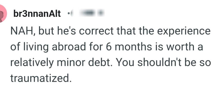 The OP shouldn't be so traumatized