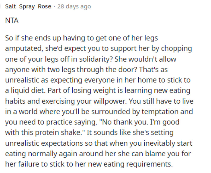 This is a scenario that he should think about because this is basically where it's going. He should consider all options here and take her actions at face value.