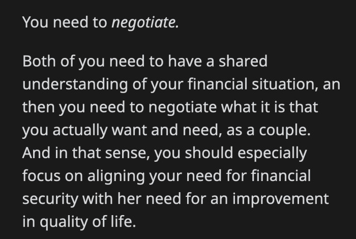 He and his girlfriend need to communicate effectively to solve their problem.
