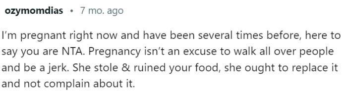 Pregnancy isn't an excuse for everything