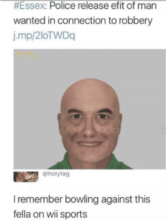 49. The efit of a man wanted in connection to robbery