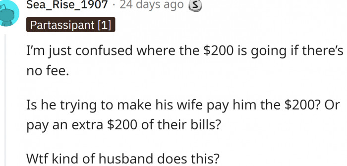 What kind of husband does this?