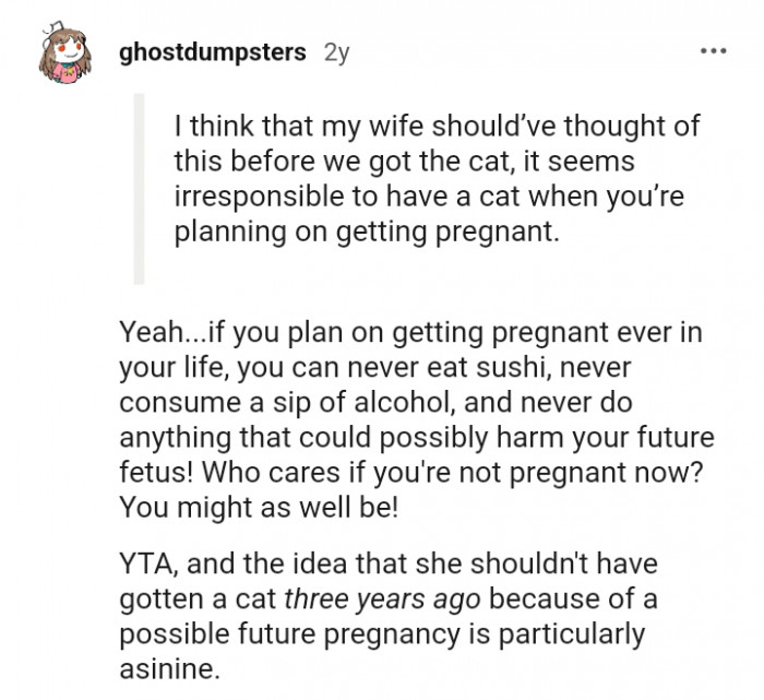Who cares if you're not pregnant now?