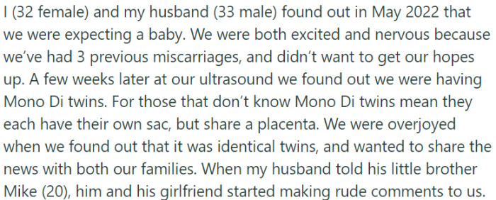 OP and her husband expecting twins
