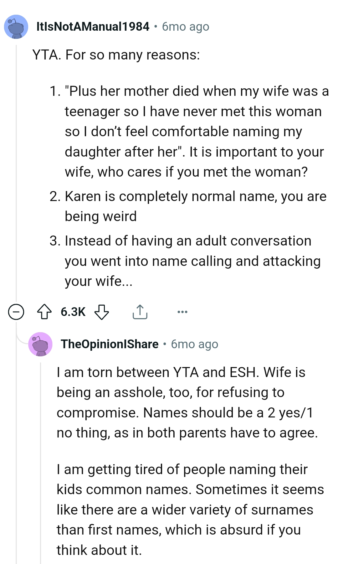 This Redditor goes ahead to list the numerous reasons the OP is the AH