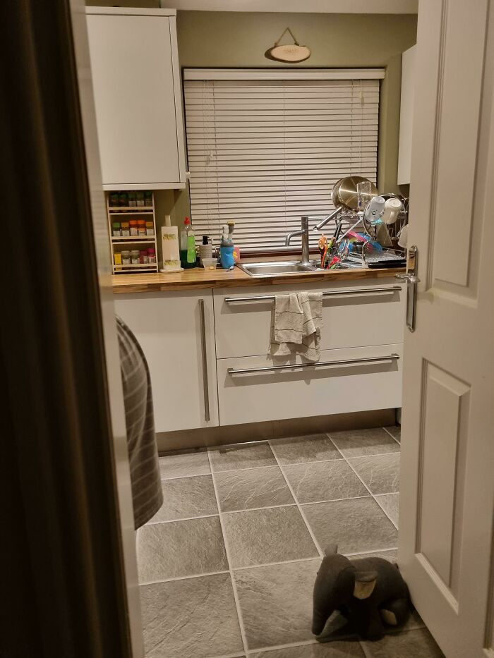"I think my wife forgot she was seven and a half months pregnant when she tried to hide so she could jump out and scare me."