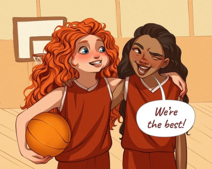 9. Merida and Moana would have an A+ in physical education.