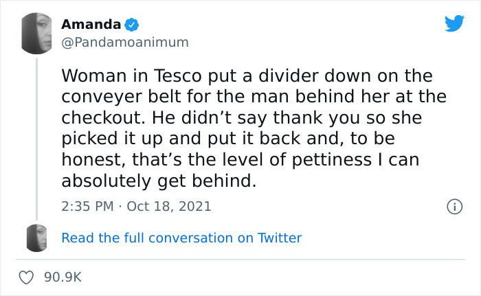 2. The man didn't say thank you