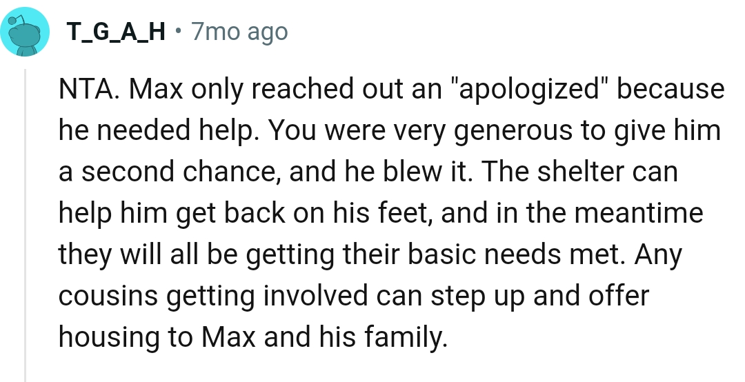 The shelter can help him get back on his feet