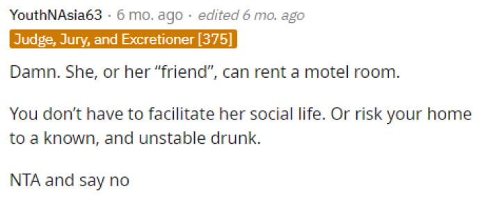 People were obviously on OP's side about this immediately, and they told him that he didn't need to do anything for her, honestly.