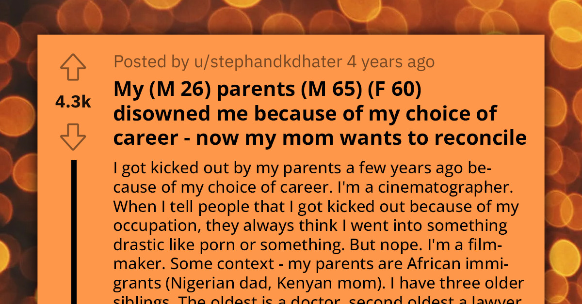 Young Man Confronts Dilemma As Parents Seek Reconciliation After Disowning Him Some Years Back Over His Career Choice