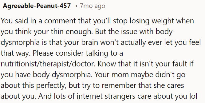 OP's mom's intentions are likely caring, even if her approach isn't perfect.