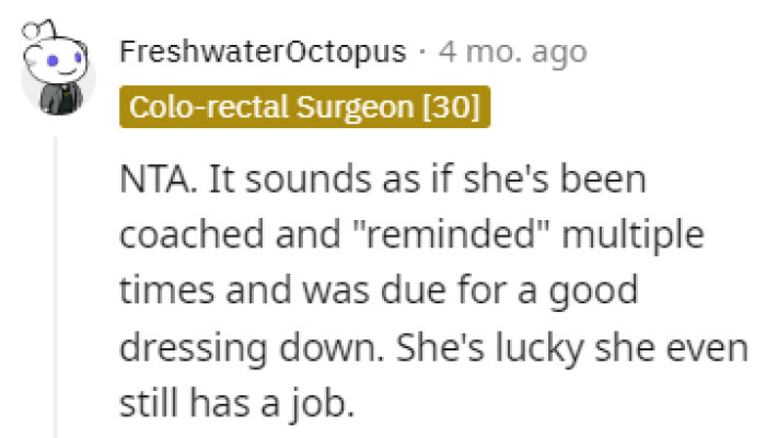 Clara should consider herself lucky