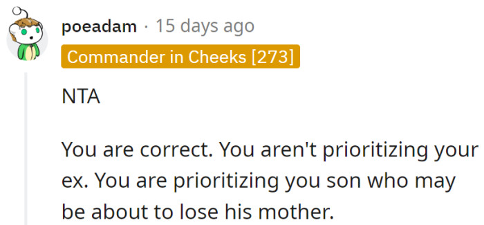 It's not an ex-priority; it's a son-priority.