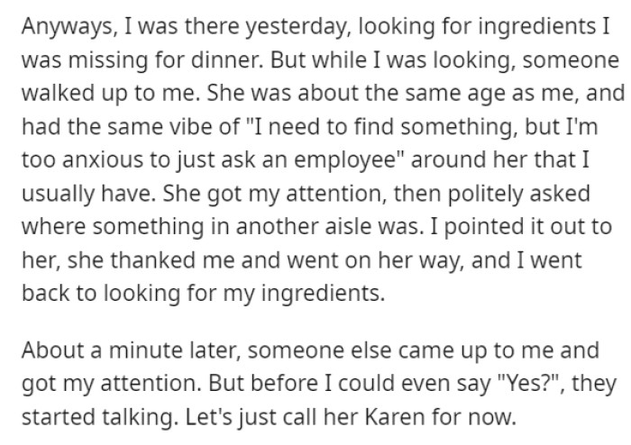 It all began when this girl was asked politely for assistance, and she was pleased to comply