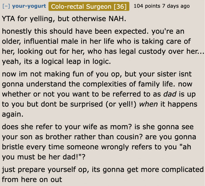 A Redditor predicts that things might worsen in this family.