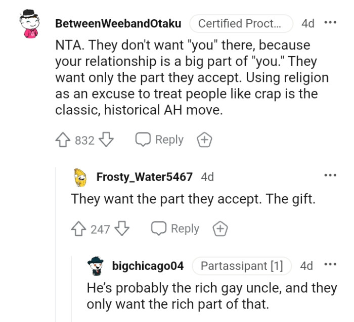 Using religion as an excuse to treat people like trash