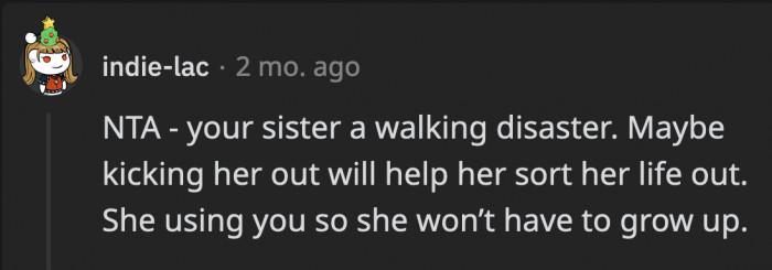Time for OP’s sister to face the world without dragging OP with her