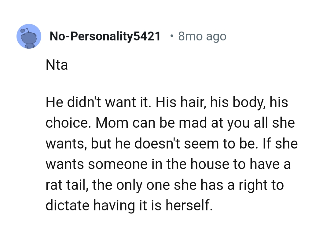 His hair, his body, his choice