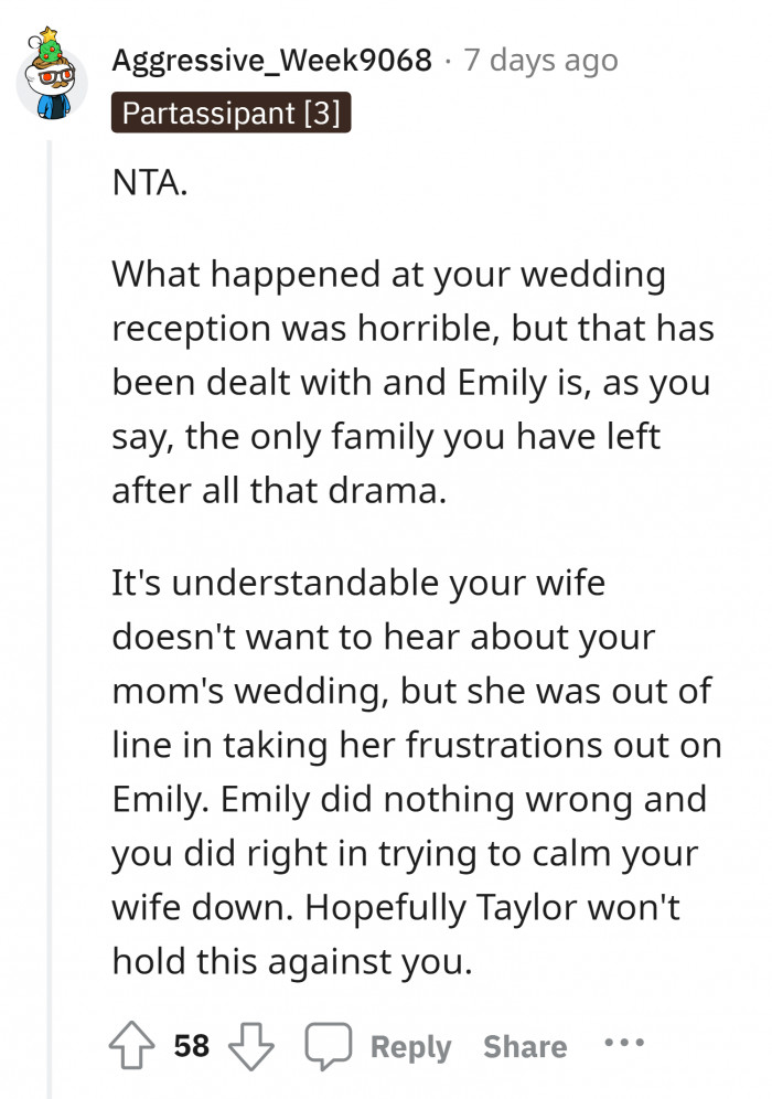 12. Emily is not part of your bitterness towards your mom.