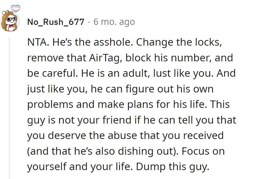 Change the locks, ditch the tracker, block him—adulting lessons for the man-child. Time to Marie Kondo the toxicity!