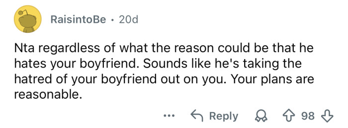 “Your plans are reasonable.”