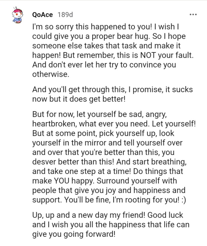 The OP will surely get through this