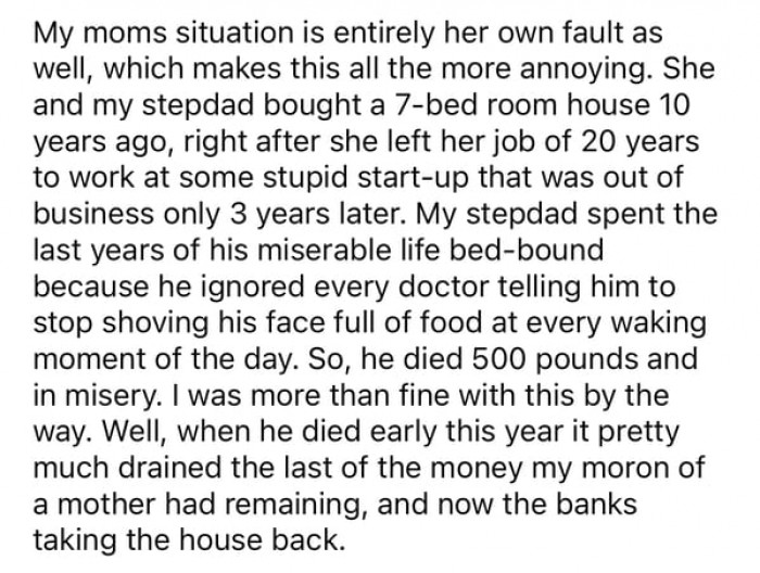 She describes her mom's situation.