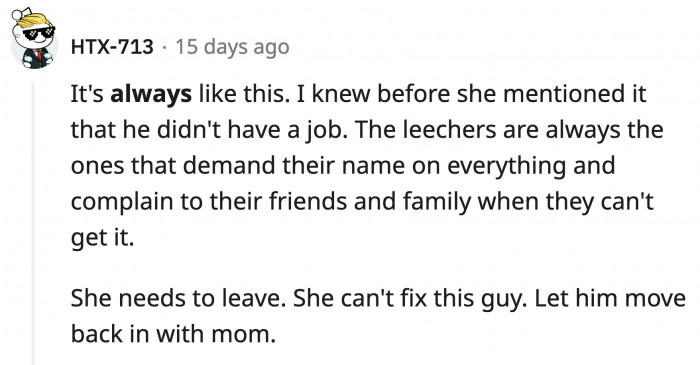 Parasite is a a better name to call him instead of boyfriend