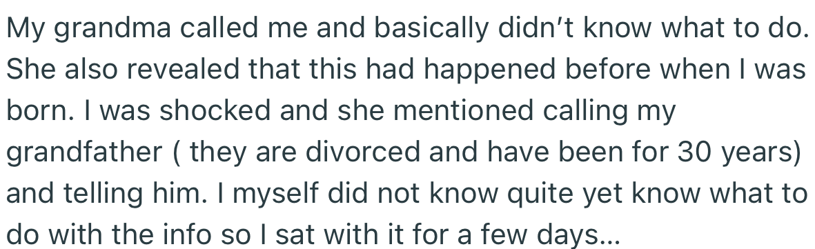 OP’s grandmother revealed that this theft happened before they were born