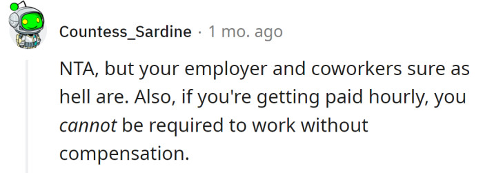 Her coworkers are not fair