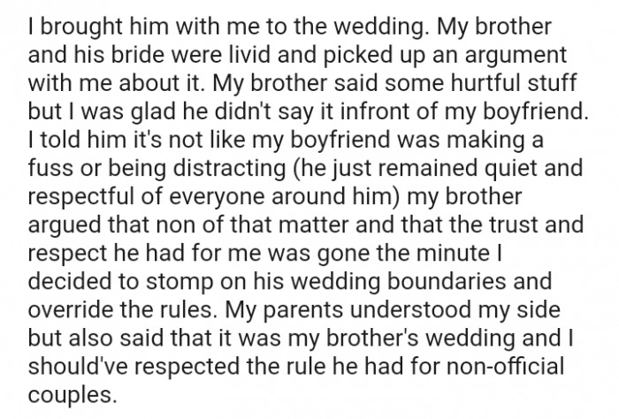 It's not like my boyfriend was making a fuss