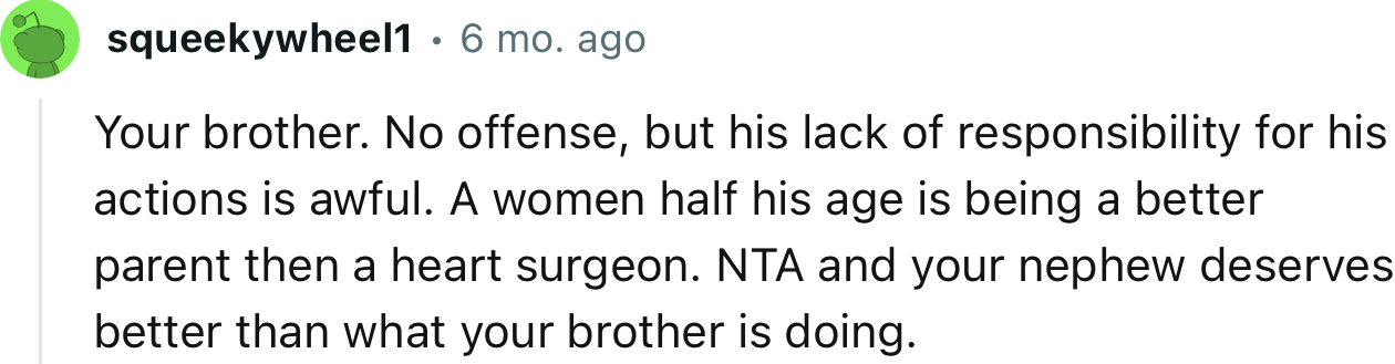 “NTA, and your nephew deserves better than what your brother is doing.”