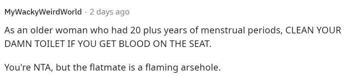 Individuals with extensive experience in this area also asserted that it is unacceptable for her to leave the mess.