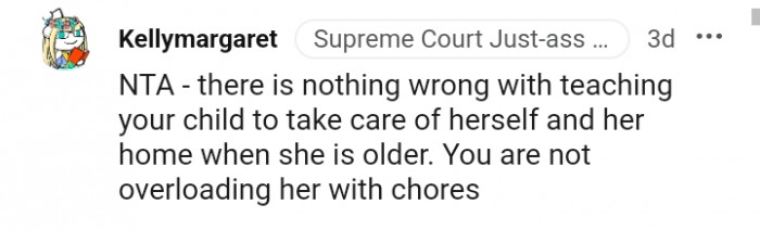 Teaching your child to take care of herself is a good thing