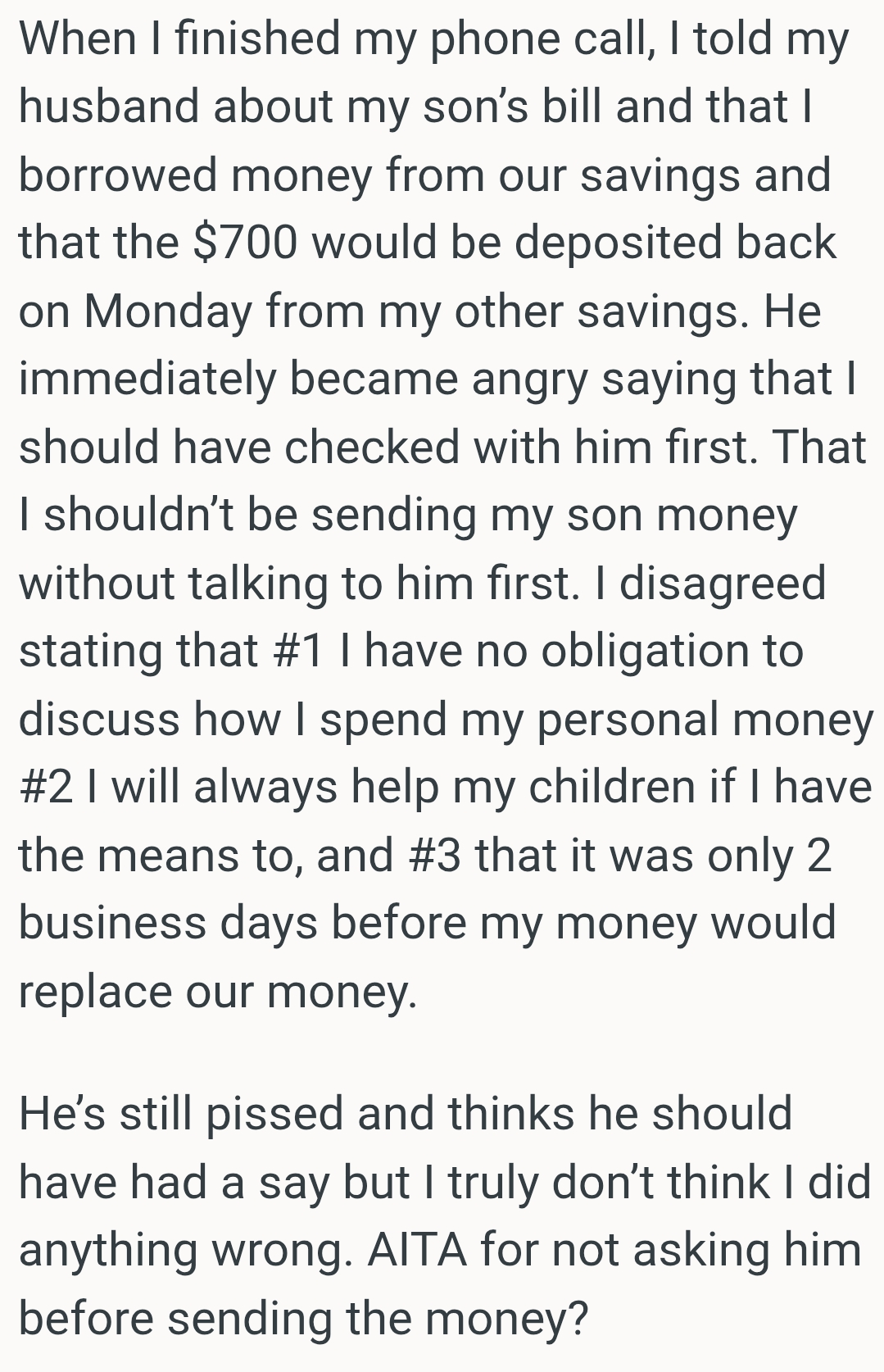 No discussing obligation