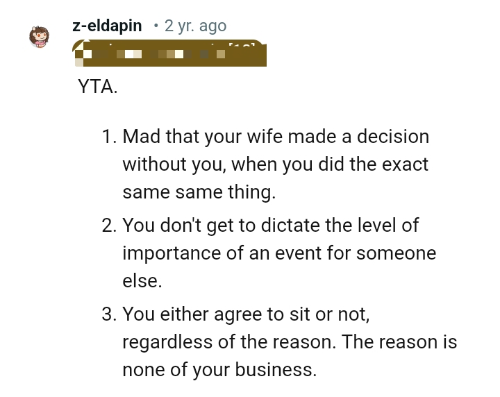 This Redditor Lists Why the OP's an A-Hole