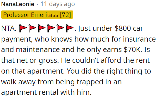 It was smart to avoid getting stuck in a rental agreement with him.