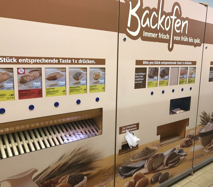 16. A Supermarket I Visited In Germany Has A Bread Dispenser