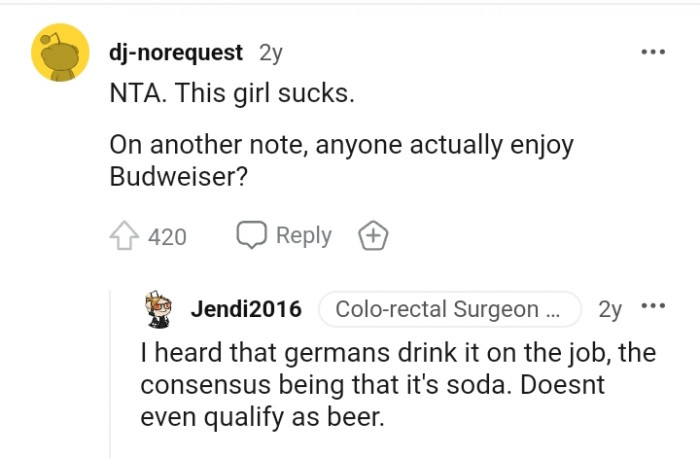 The consensus being that it's soda