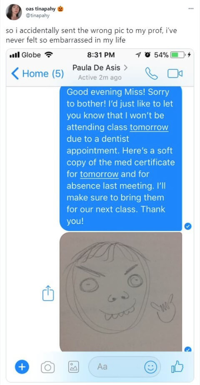 7. The med certificate that was sent to a professor