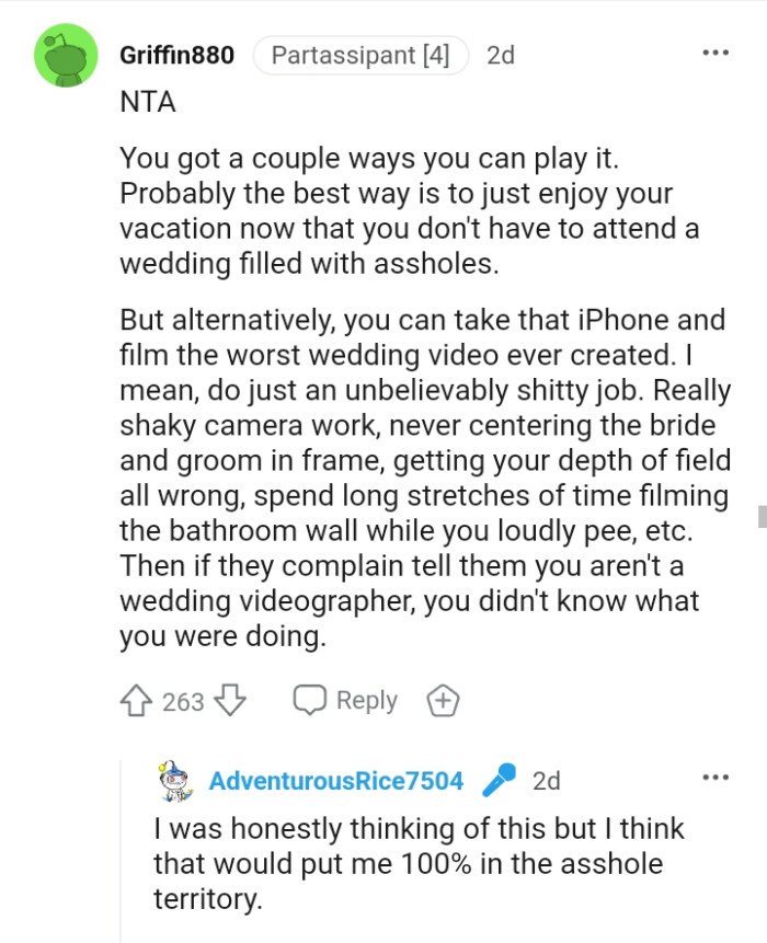 Taking the iphone and filming the worst wedding video ever