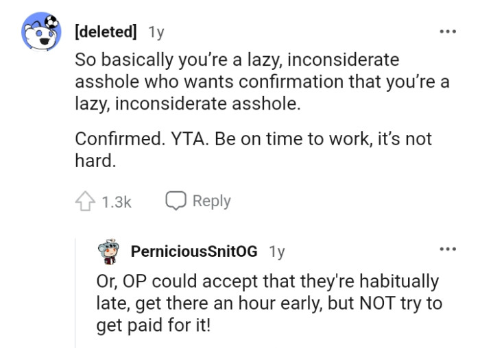 Being on time to work