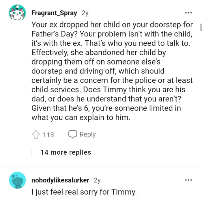 She abandoned her child by dropping him off